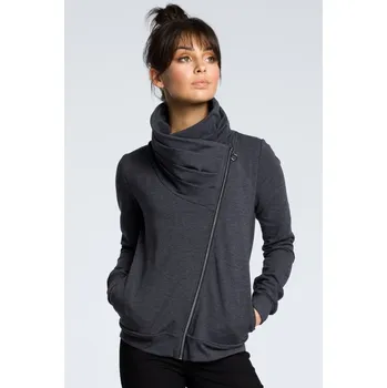 Dámská mikina Bavlněná mikina na zip se stojatým límcem BEWEAR B071 Barva: Grafitová, Velikost: S