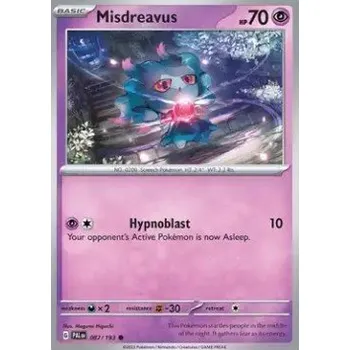 Volný čas Pokémon PAL 087/193 Misdreavus - Paldea Evolved Stav: Near Mint, Verze: NORMAL