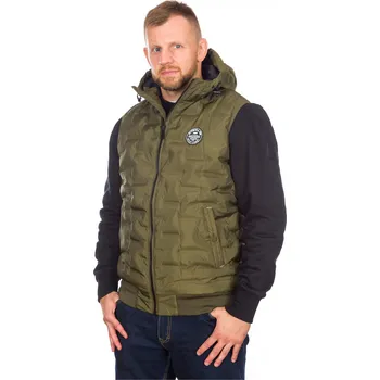 Pánská vesta PitBull West Coast - pánská zimní vesta CARVER tmavě olivová M