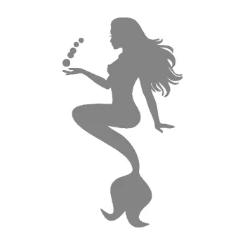 Samolepící dekorace SAMOLEPKA Mořská panna 005 levá s bublinkami (17 - šedá) NA AUTO, NÁLEPKA, FÓLIE, POLEP, TUNING, VLASTNÍ TEXT, TISK, AUTOSAMOLEPKY.cz, POLEPY, OBRÁZEK, LOGO, SAMOLEPKY