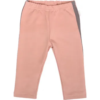 Kojenecké oblečení Mamatti Kojenecké legíny s lampasy, Květinka - pudrová, Velikost koj. oblečení 68 (3-6m)