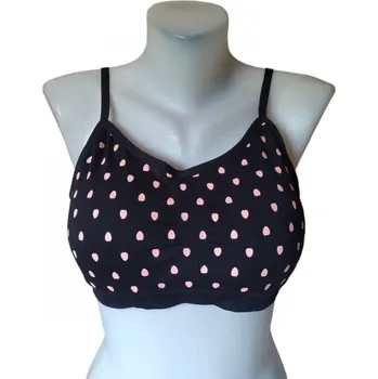 Podprsenka Sportovní podprsenka černá se srdíčky