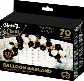 Balónek BA&C White/Gold a Black Balloon Garland 70 ks