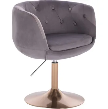 LuxuryForm DESIGN Křeslo MONTANA VELUR na zlatém talíři - šedé