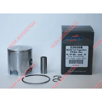 Píst motoru Píst Vertex MALOSSI (PIAGGIO, GILERA) 47,56mm čep 12mm (kroužky 53010004760 X 1 kus) (Píst Vertex MALOSSI (PIAGGIO, GILERA) 47,56mm čep 12mm (kroužky 53010004760 X 1 kus))