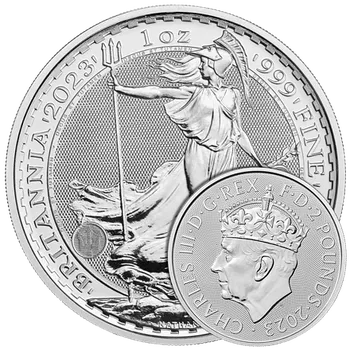 Stříbrná mince 2 Pounds Britannia 1 Oz 2023 - King Charles III. Coronation