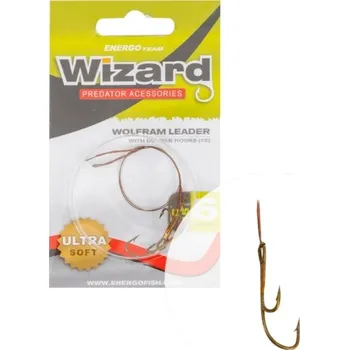 WIZARD - Návazec Wolfram s dvojháčkem 15 cm 6 kg 2 ks