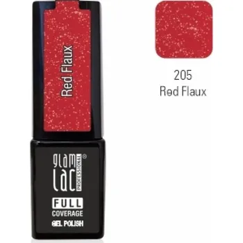 Umělé nehty GlamLac Gel lak červený - 205 Red Flaux 6 ml