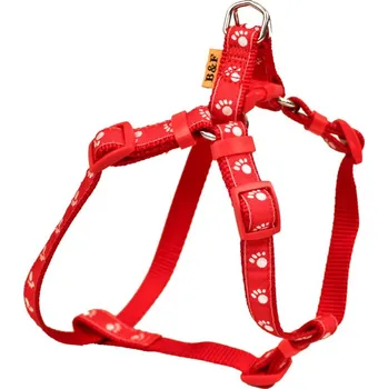 Postroj pro psa BAFPET Popruhové kšíry TLAPKY Barva: Červená, Rozměr: 15mm x OH 32-46cm 18412T