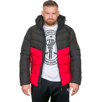 PitBull West Coast - pánská zimní bunda MOBLEY černočervená M