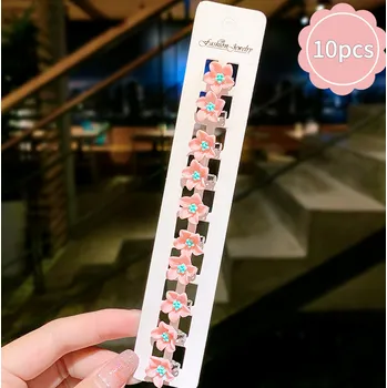 B-TOP Mini květinové sponky do vlasů 10 ks Druh barvy: Růžová