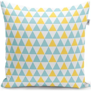 Polštář Sablio Polštář Dvoubarevné trojúhelníky - 50x50 cm