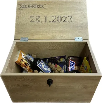 Dárková krabička K INTERIER design s.r.o. Dřevěná originální truhla pro novomanžele / k životnímu jubileu