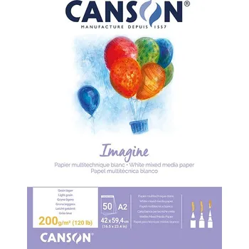 Blok Blok CANSON Imagine Dessin Blanc A2, 50 listů 200g
