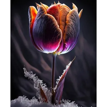 Diamantové malování Diamantové malování - Ledový tulipán č. 1059