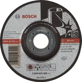 Brusný kotouč BOSCH Expert for Inox Hrubovací kotouč profilovaný, 125x22,23x6 mm 2608602488 free_store_pickup