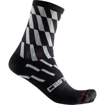 Dámské ponožky CASTELLI Cyklistické ponožky klasické - PENDIO 12 - černá/světle modrá S-M