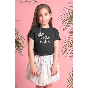 Dívčí tričko Dětské tričko Velká sestra Barva: Černá, Velikost: 122