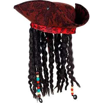 Karnevalový doplněk Pirátský klobouk s copánky