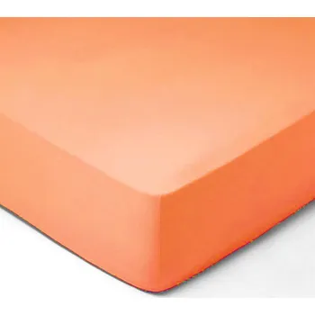Prostěradlo DekorTextil Jersey napínací prostěradlo lososové ROZMĚR: (š/d/v) 90 x 200 x 20 cm