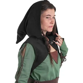 Karnevalový kostým imago Bolerko s kápí - černé, velikost L/XL