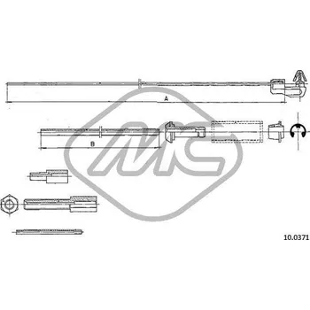 Lanko parkovací brzdy Lanko plynu, , 7700558746, Metalcaucho, 83137