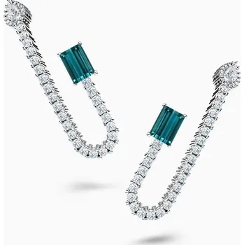 Náušnice Korbička Šperky Náušnice 043 - Turmalíny, diamanty&nbsp;SI1/E -bílé zlato/žluté zlato/červené zlato