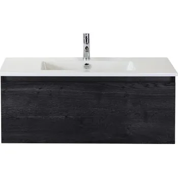 Koupelnový nábytek Koupelnový nábytkový set Sanox Frozen barva čela black oak ŠxVxH 101 x 42 x 46 cm s keramickým umyvadlem
