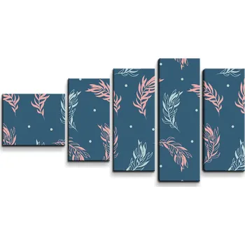 Obraz Sablio Obraz - 5-dílný Barevná peříčka - 100x60 cm