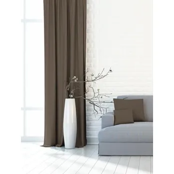 DekorTextil Dekorační látka nebo závěs Blackout vzor Plátno - tmavě hnědý ROZMĚR: 1 m / šíře 150 cm