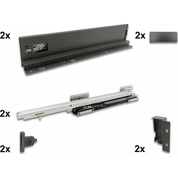 Nábytkové kování Výsuv box H-88mm, L-500mm antracit 35kg