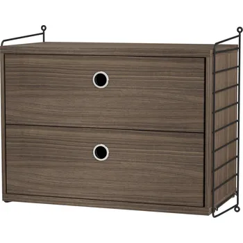 Noční stolek STRING Policová sestava STRING Bedroom A, noční stolek, černá / ořech