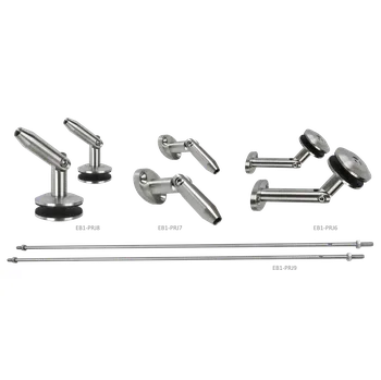 Zábradlí Set na skleněný přístřešek pro sklo 8 - 12,76 mm, AISI 304