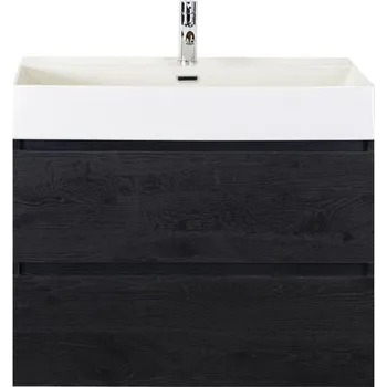 Koupelnový nábytek Koupelnový nábytkový set Sanox Maxx XL barva čela black oak ŠxVxH 81 x 170 x 45,5 cm s keramickým umyvadlem