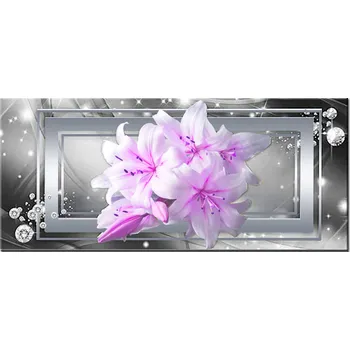 Diamantové malování Diamantové malování - Fialová lilie v rámu - č. 637 120x60 cm