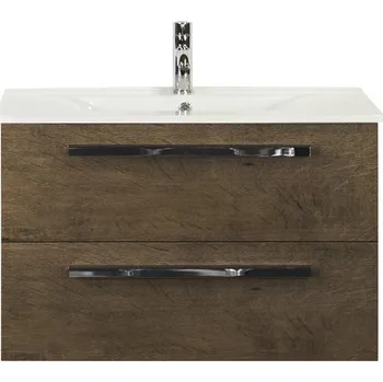 Koupelnový nábytek Koupelnový nábytkový set Sanox Seville barva čela tabacco ŠxVxH 81 x 52 x 46 cm s keramickým umyvadlem
