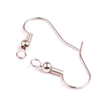 Korálek Afroháčky s kuličkou platina 10 ks