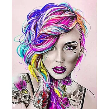 Diamantové malování Diamantové malování - Duhová dívka - č. 609 40x50 cm