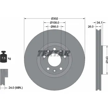Brzdový kotouč Brzdový kotouč TEXTAR 92268103