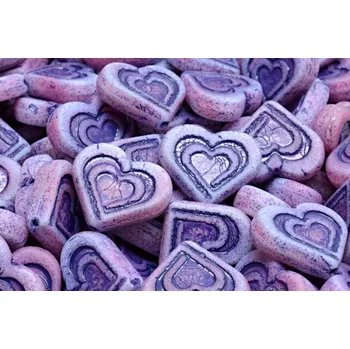 Korálek Korálky srdce v srdci č.2653 (14x16mm)