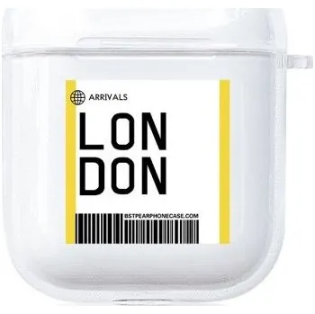 Pouzdro na mobilní telefon Měkký obal v designu letenky pro AirPods 1 / 2 - Londýn