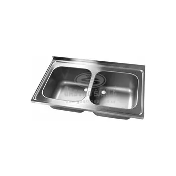 Nerezový dřez Gastro-tip Dřez 1800x700 2x (500x500x300)P