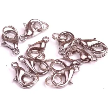 Korálek Karabinka rodium 12mm