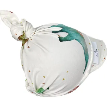 Šátek Mimilove Bavlněný dětský šátek s kšiltem 6-18m. Dino White