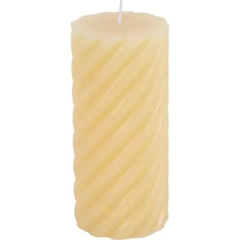 Svíčka Sloupová svíčka Swirl velká žlutá 15cm Present Time (barva-žlutá)