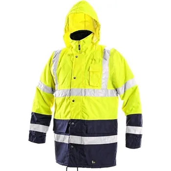 pracovní blůza CANIS CXS Bunda výstražná OXFORD s vysokou viditelností zateplená žlutá