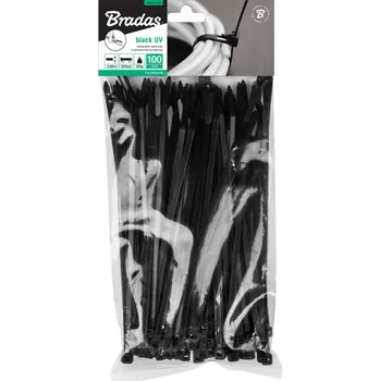 Příslušenství pro plot Stahovací pásky BRADAS BLACK 3,6 x 300 mm černé 100 ks