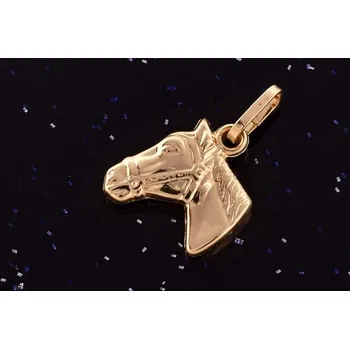 Přívěsek Zlatý přívěsek hlava koně P007k, Au 585/1000 14kt,1 0,40g (14kt,váha 0,40g)