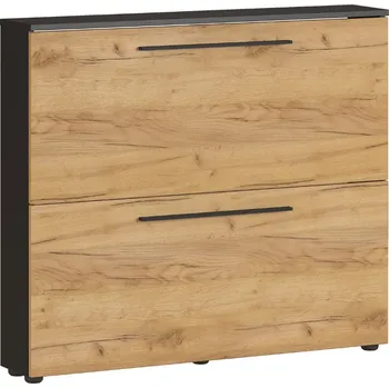 Botník Germania Černý botník Wildomar 85 x 100 cm s dubovým dekorem