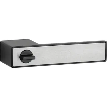 Dveřní kování ASG - HEDERA - RT s uzamykáním bez spodní rozety, klika/​klika s uzamykáním levá BS - Černá matná + výplň nerez matná